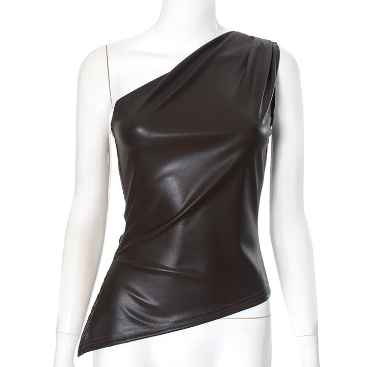Damen asymmetrisches Top mit innovativem Drapierungsdesign Drune