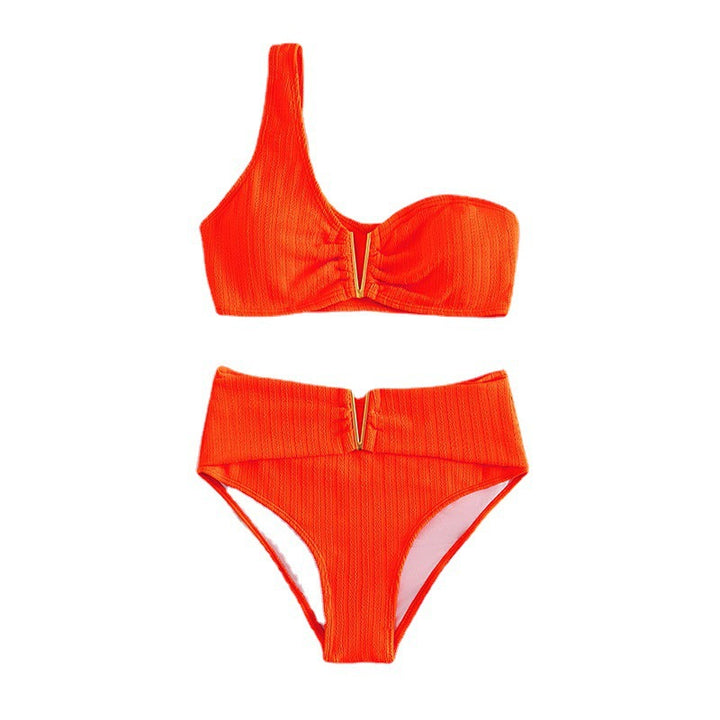 Damen Hochtailliertes Bikini-Set mit elegantem Gold-Detail Drune
