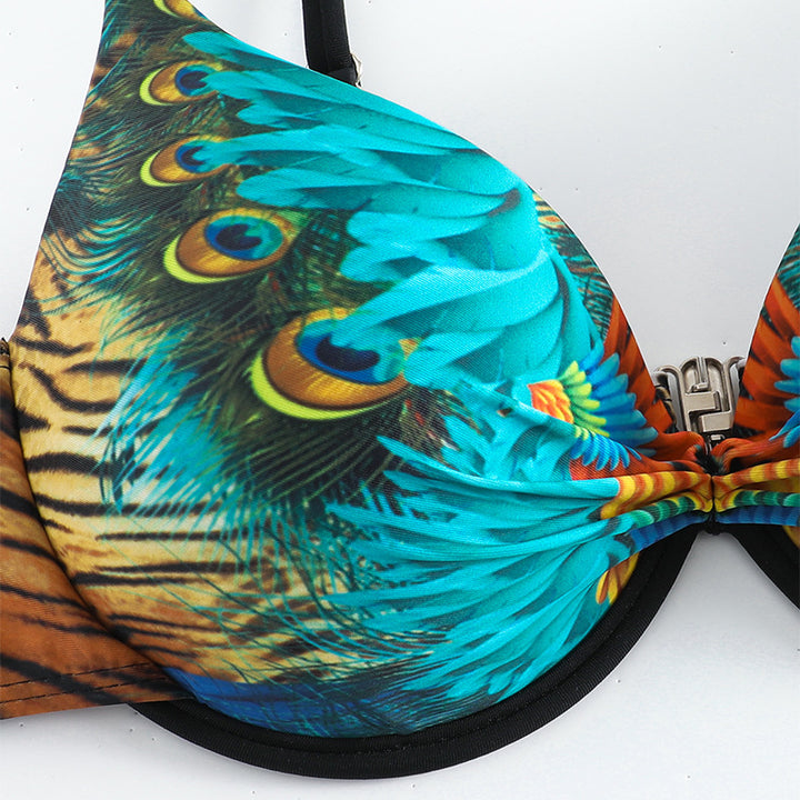 Damen Triangel-Bikini mit extravaganten Mustern und funkelnden Akzenten Drune