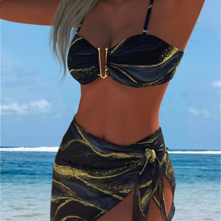 Damen Bikini-Set mit elegantem Balconette-Oberteil und modischem Wickelrock Drune