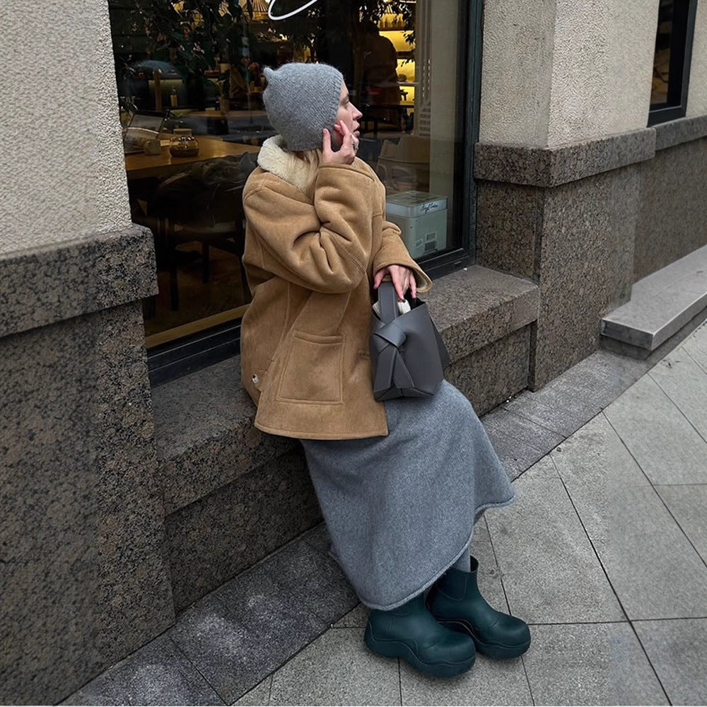 Damen Oversized Kunstfelljacke im lässigen Schnitt Drune
