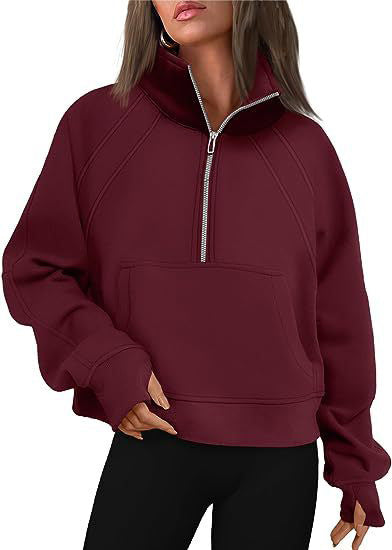 Damen Oversized Sweatshirt mit hohem Kragen Drune
