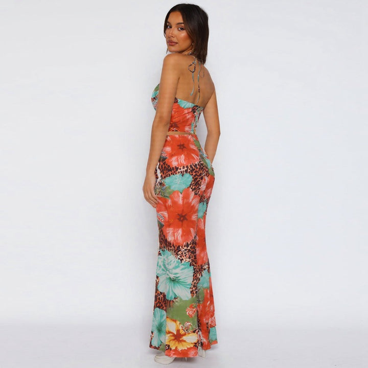 Damen Maxikleid mit aufregendem Blumen- und Tiermotiv Drune