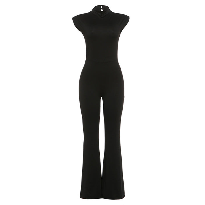 Damen Eleganter Jumpsuit im figurbetonten Schnitt mit hohem Kragen Drune