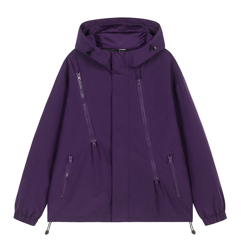 Herren nan technische Kapuzenjacke mit wasserabweisendem Softshell, schrägen Reißverschlusstaschen und verstellbarem Saum Drune