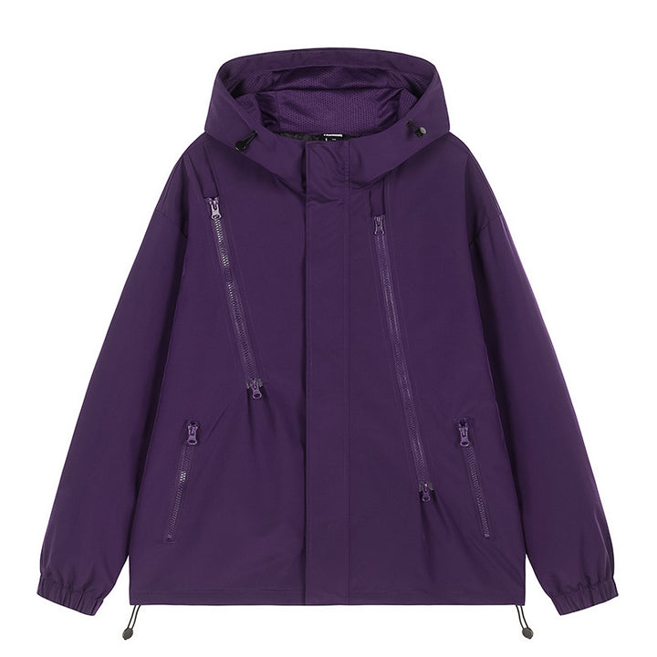 Herren nan technische Kapuzenjacke mit wasserabweisendem Softshell, schrägen Reißverschlusstaschen und verstellbarem Saum Drune