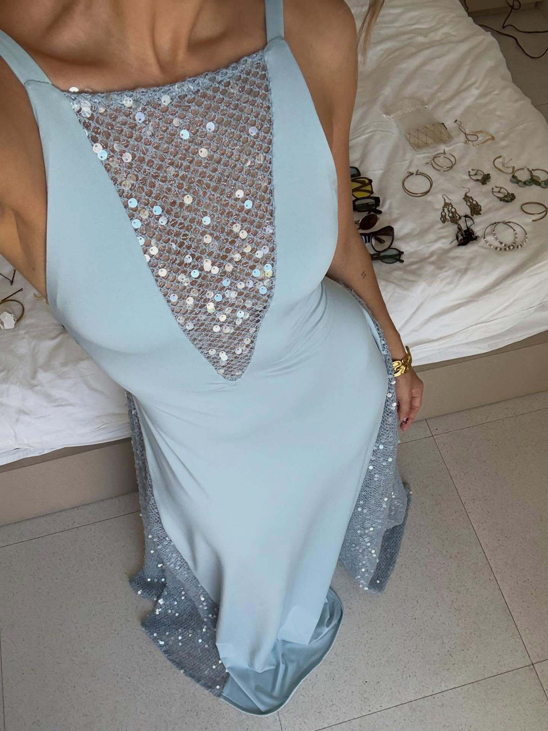 Damen Glitzerndes Abendkleid Drune