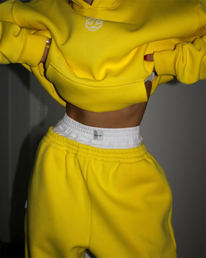Damen lässiger Hoodie und weit geschnittene Hose Set Drune