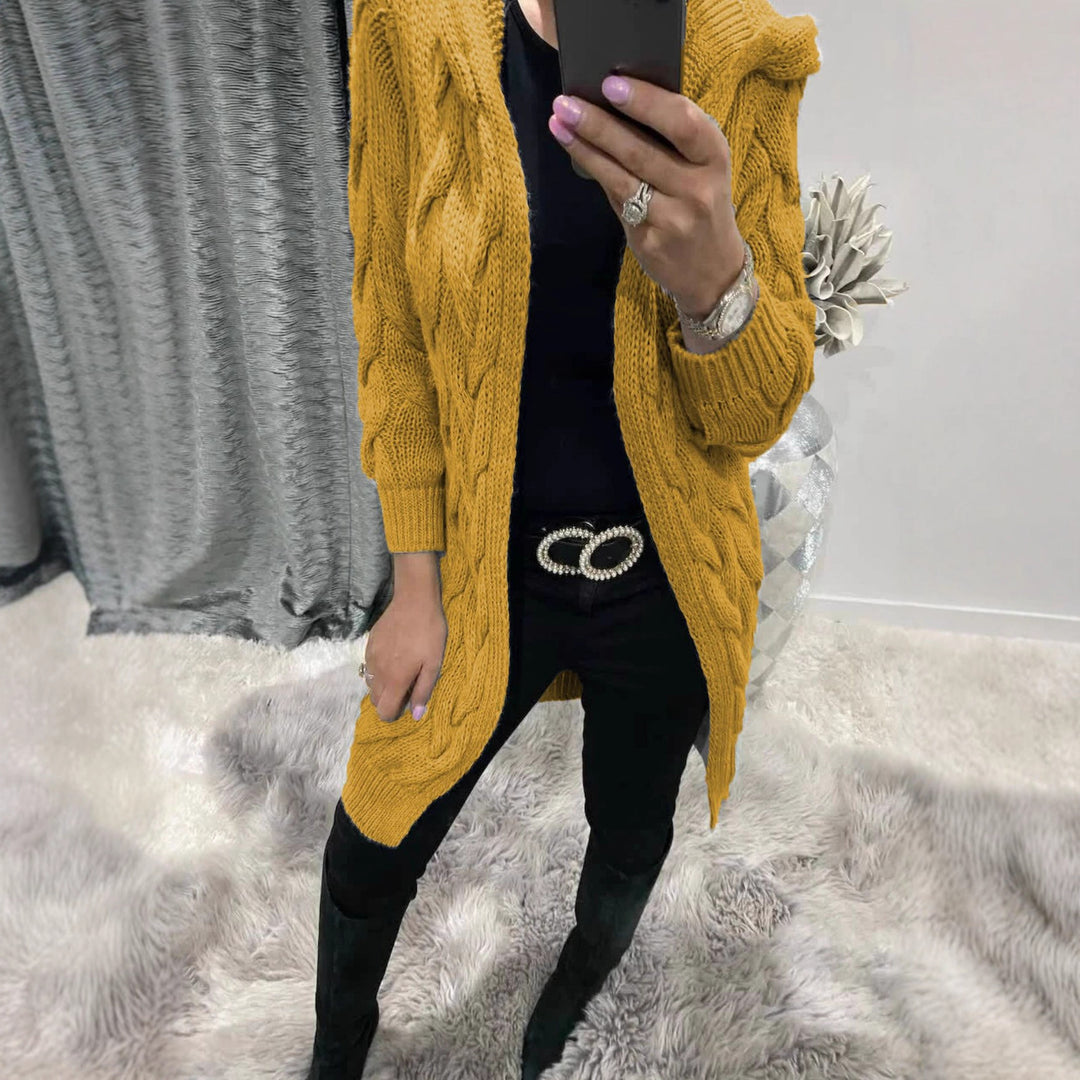 Damen Strickjacke mit modischem Zopfmuster Drune