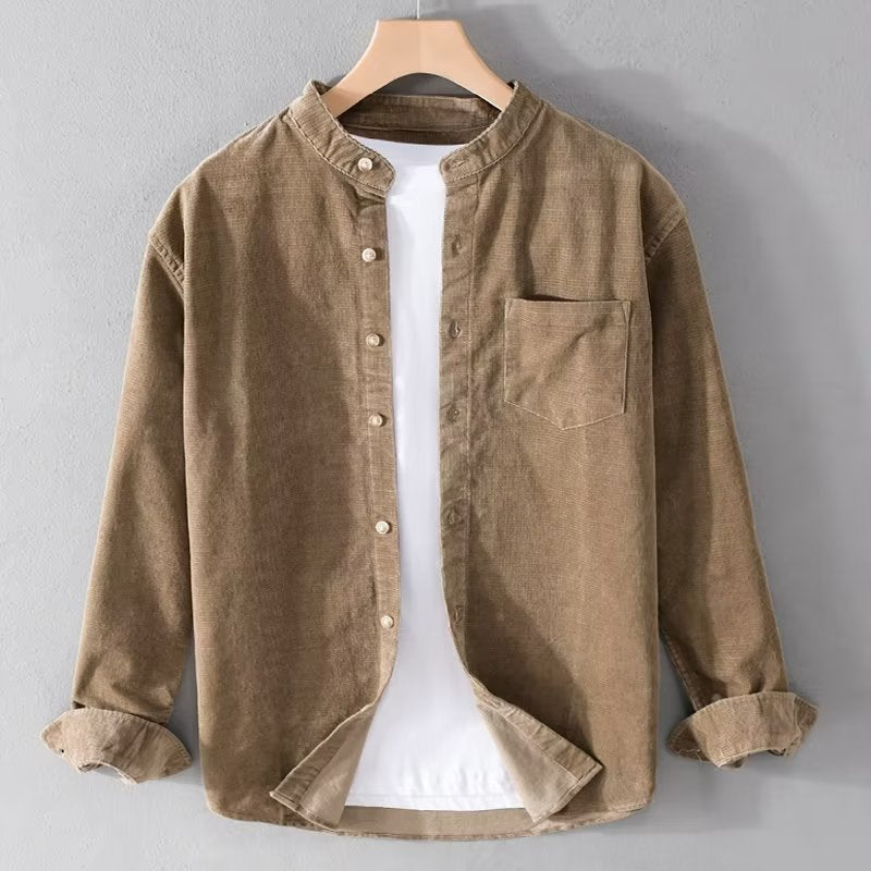 Damen Cord-Hemdjacke mit modernem Stehkragen und praktischer Brusttasche Drune