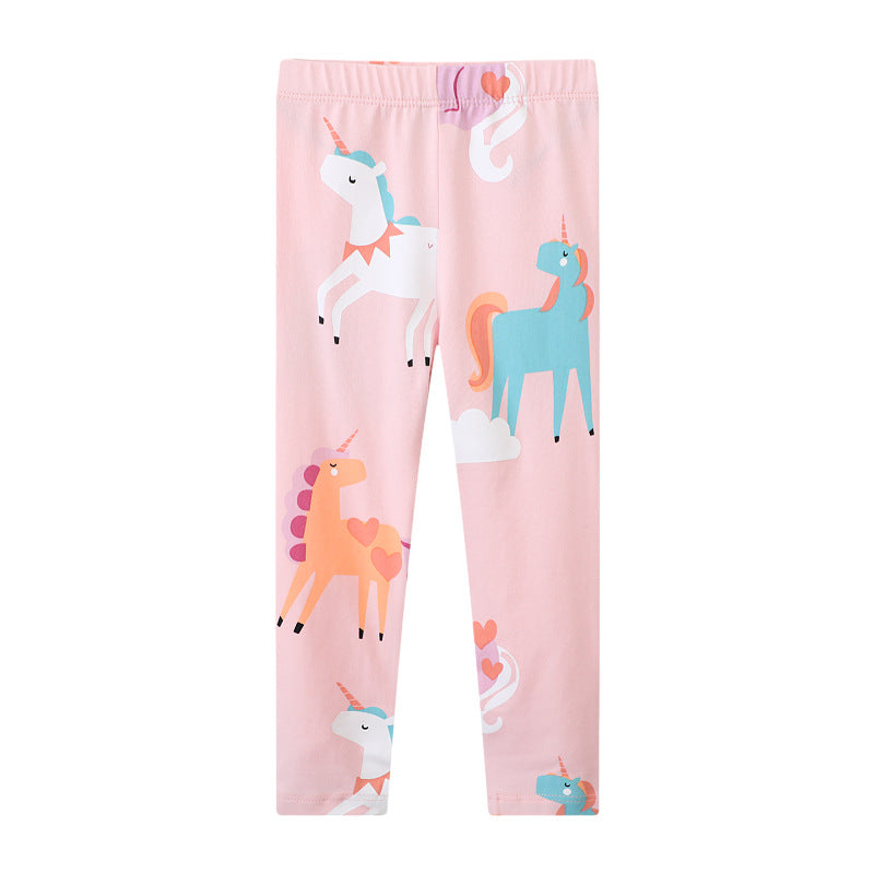 Mädchen Leggings mit bunten Einhorn-Designs Drune
