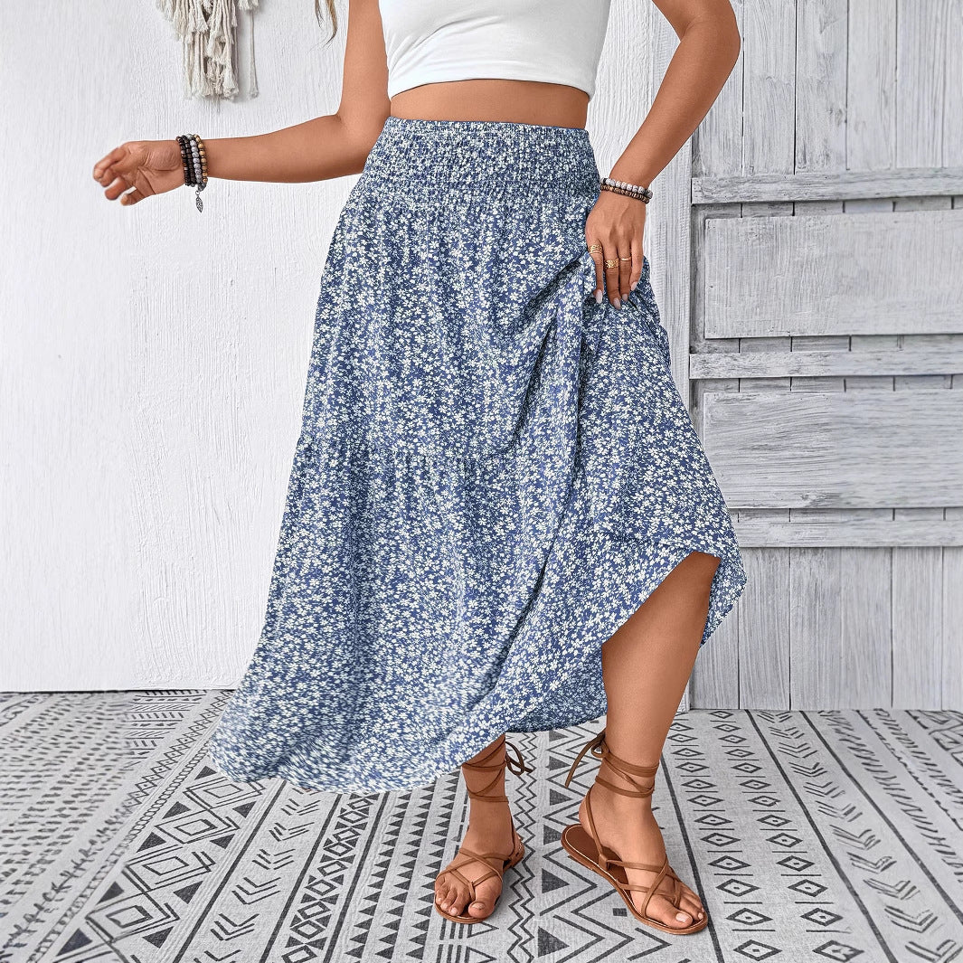 Damen Maxirock mit fließendem Schnitt und floralem Design Drune