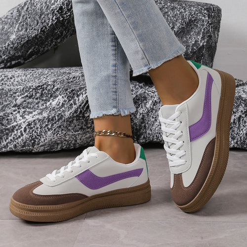 Damen Sportliche Sneaker mit modischem Farbkontrast und rutschfester Sohle Drune