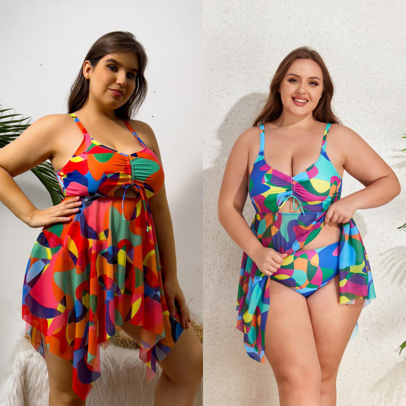 Damen Bikiniset mit fließendem Wickeldesign und modischem Mustermix Drune