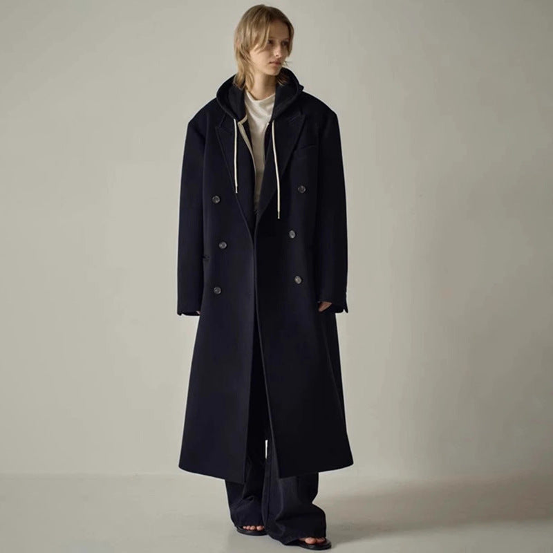 Damen Eleganter und übergroßer Wollmantel Drune