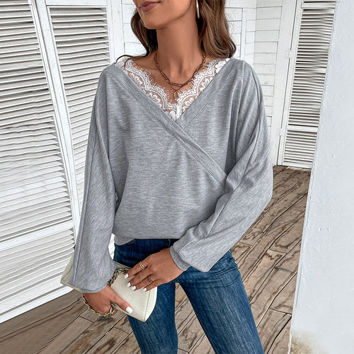 Damen praktisches Übergangsoberteil mit elegantem V-Ausschnitt und Alltagstauglichem Design Drune