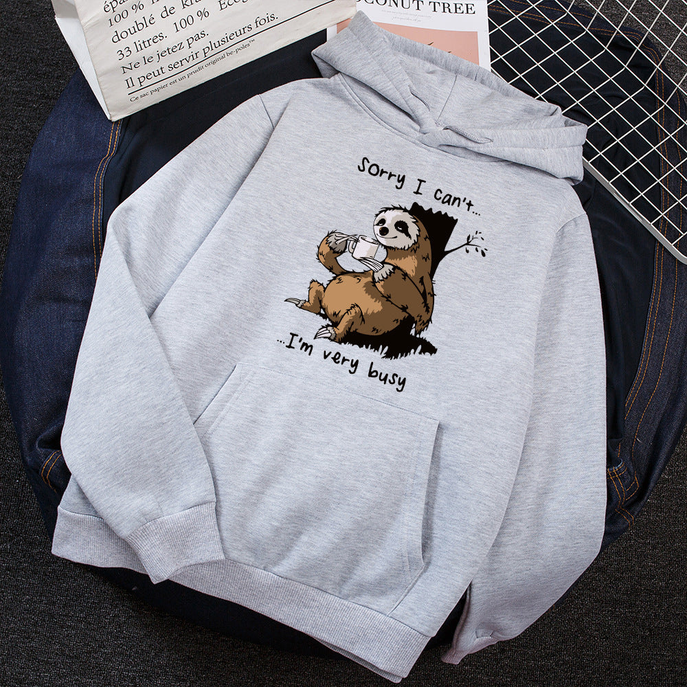 Damen Kapuzensweater mit niedlichem Tiermotiv und verspieltem Spruch Drune