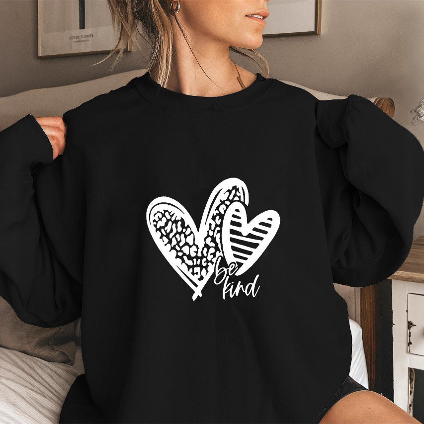 Damen Sweatshirt mit modischem Herzmotiv und lässigem Schnitt Drune