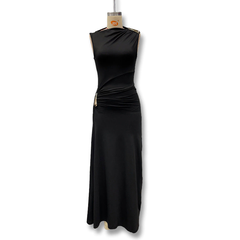 Damen Maxikleid mit raffiniertem Wickeldetail und figurbetontem Schnitt Drune