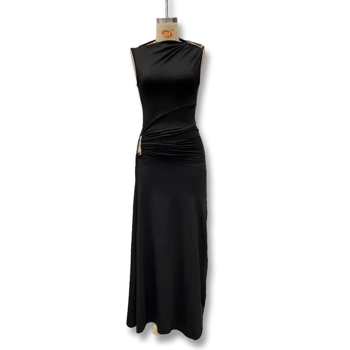 Damen Maxikleid mit raffiniertem Wickeldetail und figurbetontem Schnitt Drune