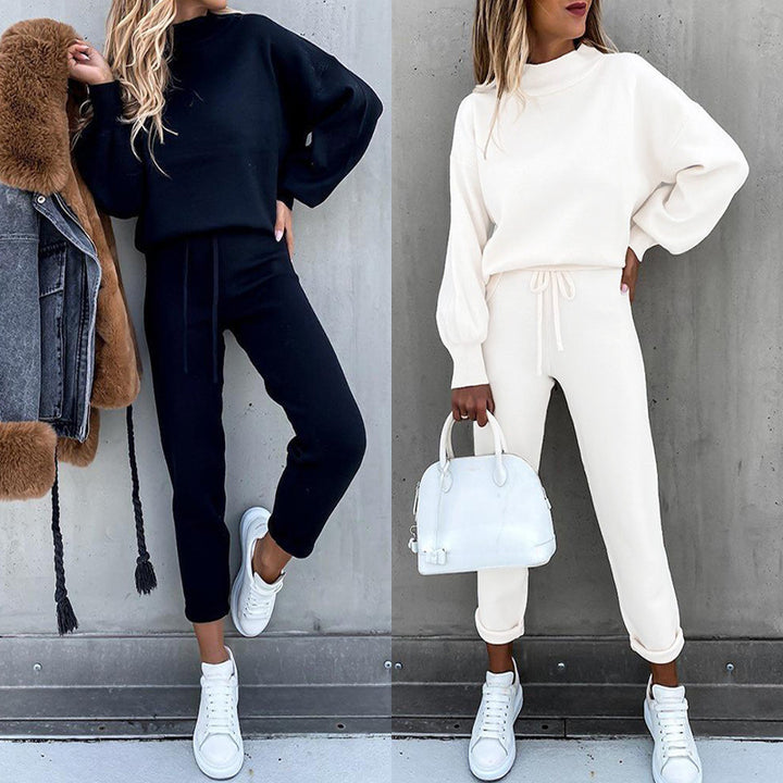Damen Freizeitleggings mit hoch gezogenem Taillenbund und lässigem Sweater Drune