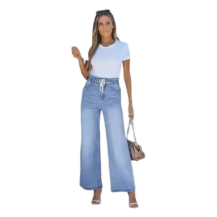 Damen Hochgeschnittene Jeans mit weitem Bein Drune