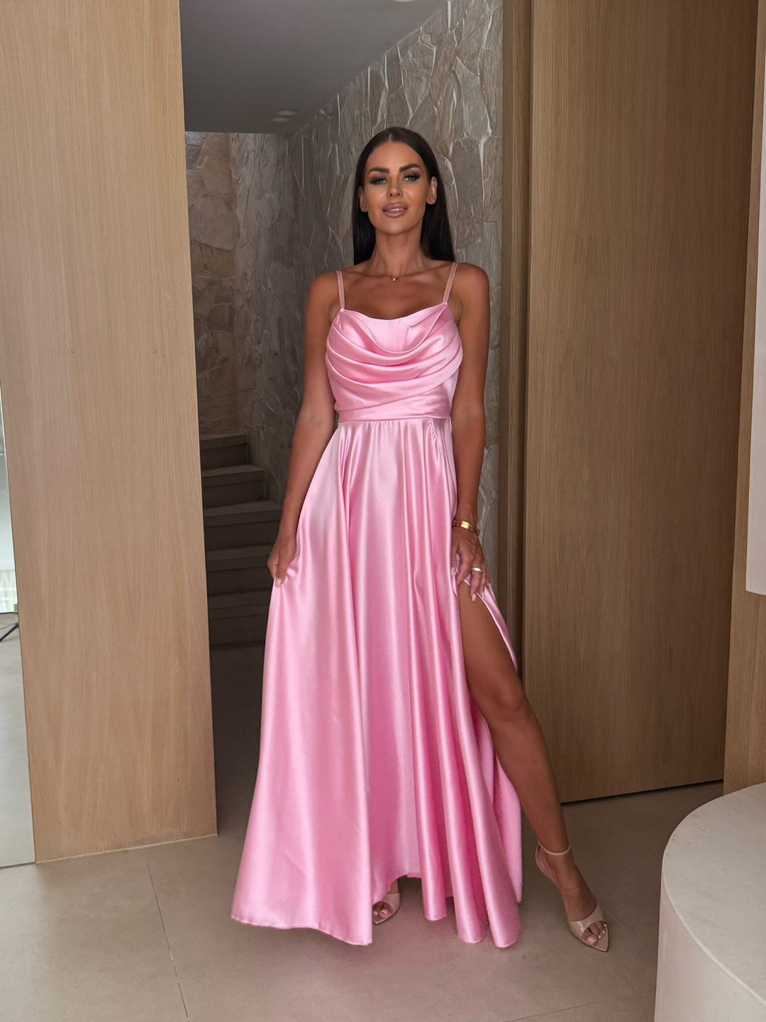 Damen Elegantes Satin Abendkleid Drune