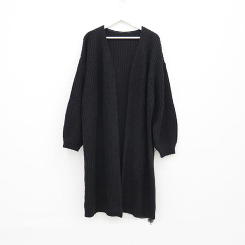 Damen Grober Strickcardigan mit offenem Schnitt und bequemen Ärmelabschlüssen Drune
