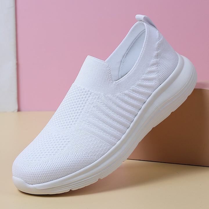 Damen nan atmungsaktiver Strick-Slipper mit viskoelastischer Innensohle und flexibler Gummilaufsohle Drune