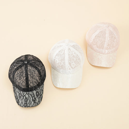 Damen Baseballmütze mit elegantem Spitzenmuster und atmungsaktiver Struktur Drune