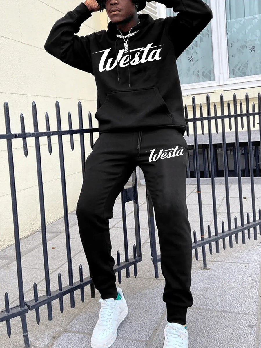 Herren Freizeit Hoodie und Jogginghose Set mit stilvollem Logo Drune