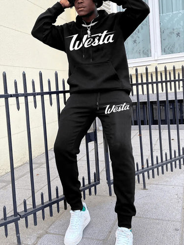 Herren Freizeit Hoodie und Jogginghose Set mit stilvollem Logo Drune