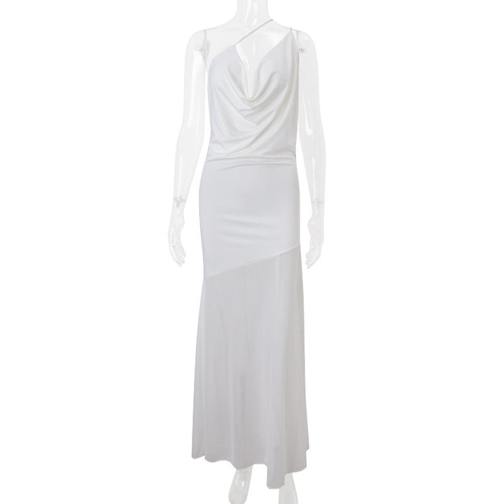 Damen Elegantes asymmetrisches Maxikleid Drune
