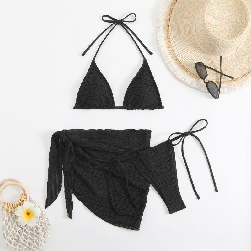 Damen Triangel-Bikini mit rüschendetails und modischer Wickelrock-Optik Drune