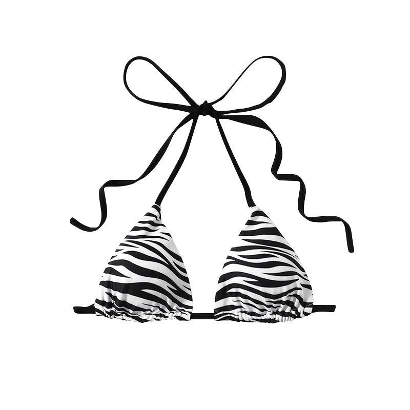 Damen Triangel-Bikinioberteil mit modischem Zebra-Muster Drune