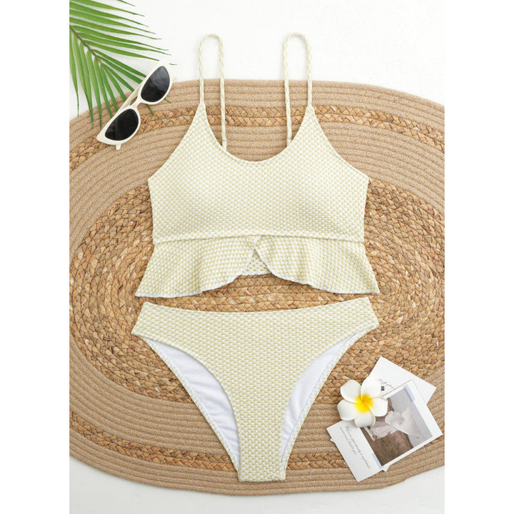 Damen Bikiniversatile mit Rüschen und Karomuster Drune