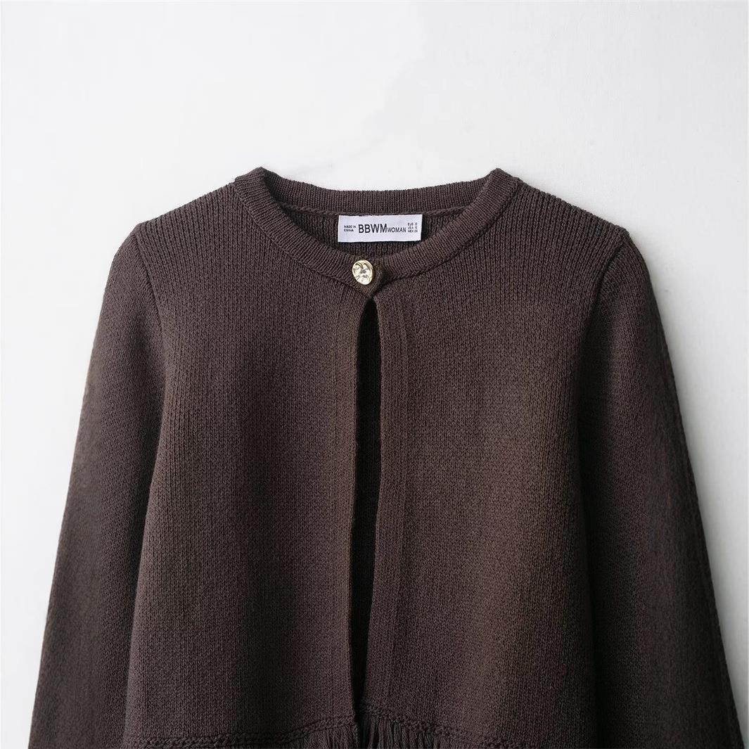 Damen Fransen Strickjacke mit exklusive Verarbeitung Drune