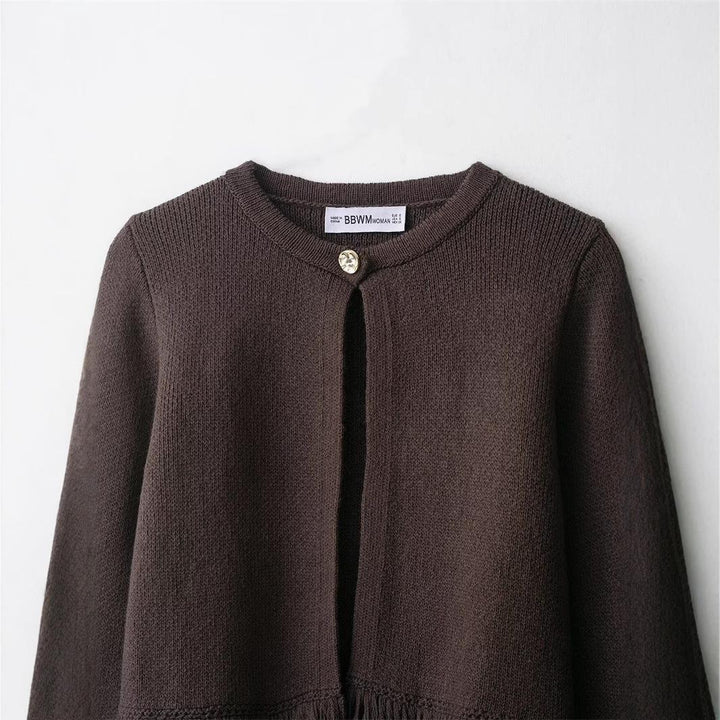 Damen Fransen Strickjacke mit exklusive Verarbeitung Drune