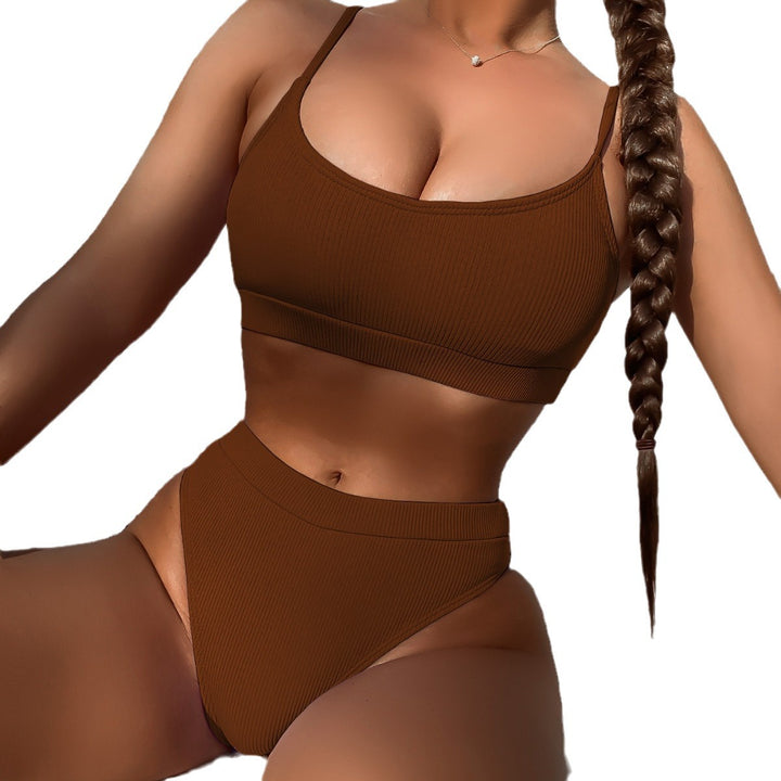 Damen Hochtailliertes Ripp-Bikini-Set Drune