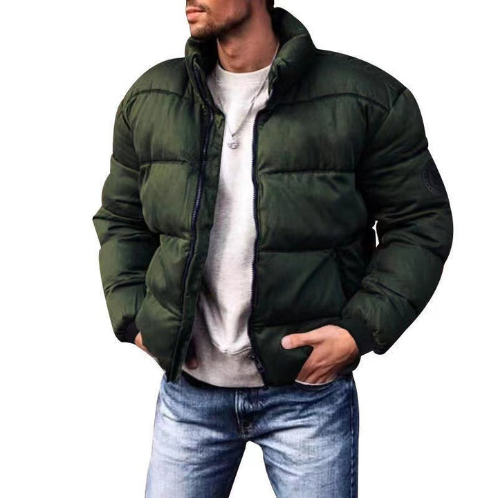 Herren nan wattierte Steppjacke mit hohem Stehkragen, Thermofüllung und elastischen Bündchen Drune