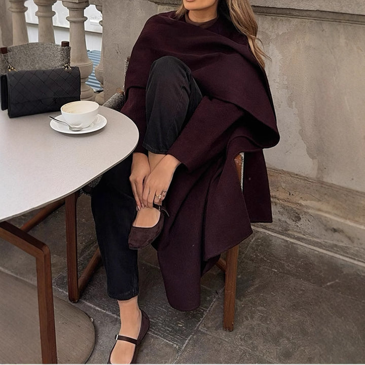 Damen elegante und vielseitige Poncho-Jacke Drune