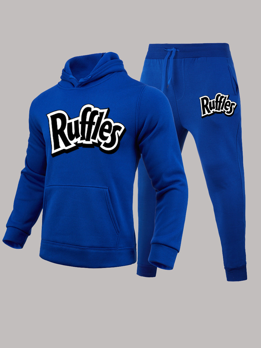 Herren gemütlicher Hoodie und Jogginghose Set mit auffälligem Logo Drune