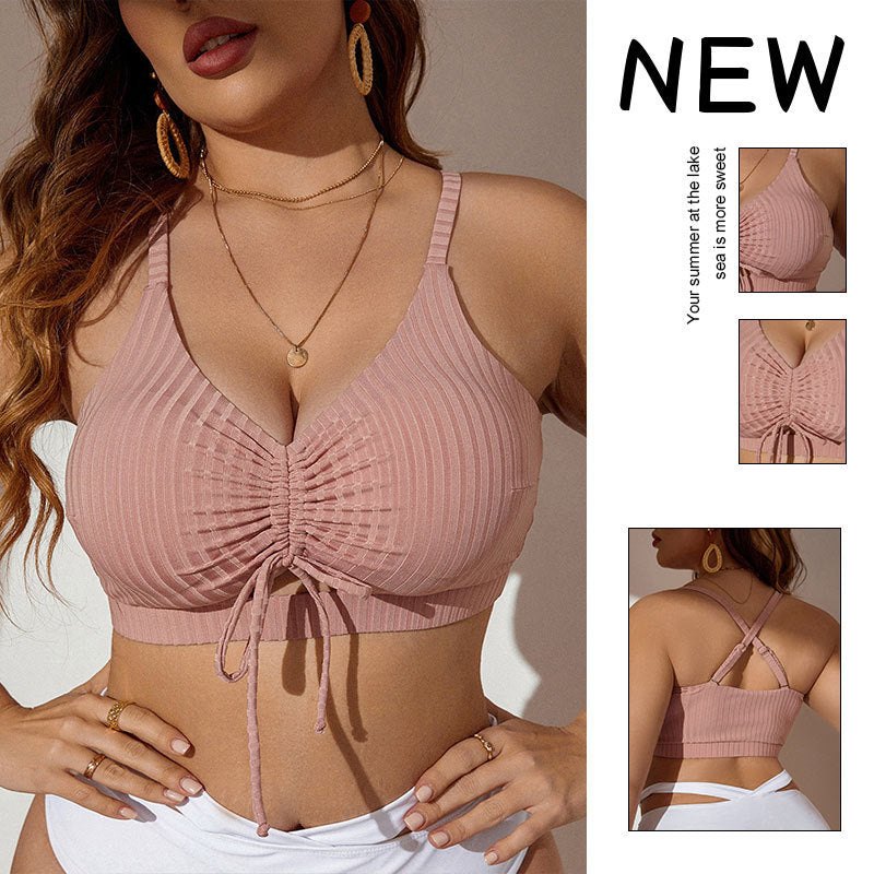 Damen Bequemes Bikinioberteil mit gerafftem Design Drune