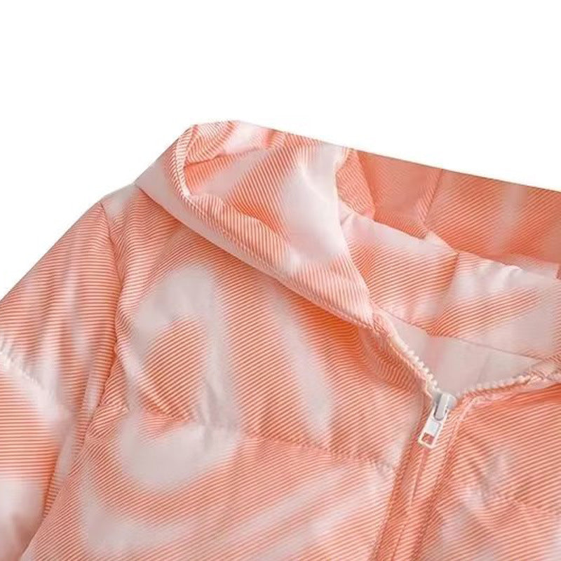 Damen cropped Übergangsjacke mit modernem geometrischen Print und praktischen Taschen Drune