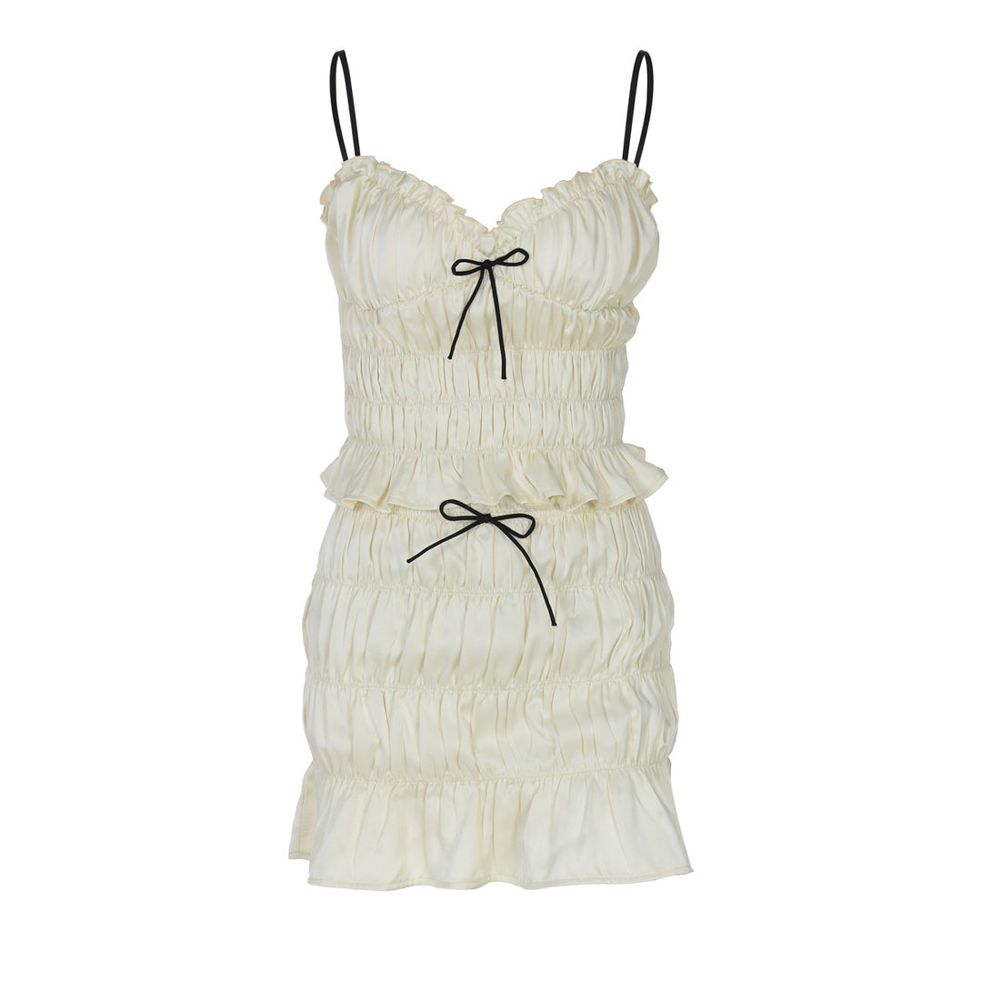 Damen Raffiniertes Mini-Kleid mit Rüschendetails und verstellbaren Trägern Drune