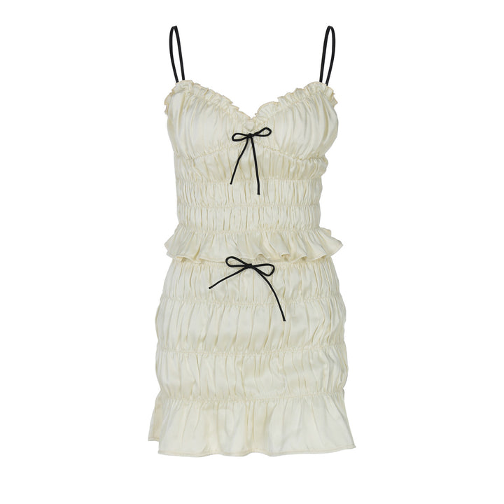Damen Raffiniertes Mini-Kleid mit Rüschendetails und verstellbaren Trägern Drune