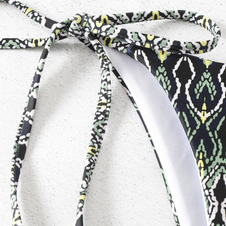 Damen Triangel-Bikini mit verspieltem Schlangenmuster Drune
