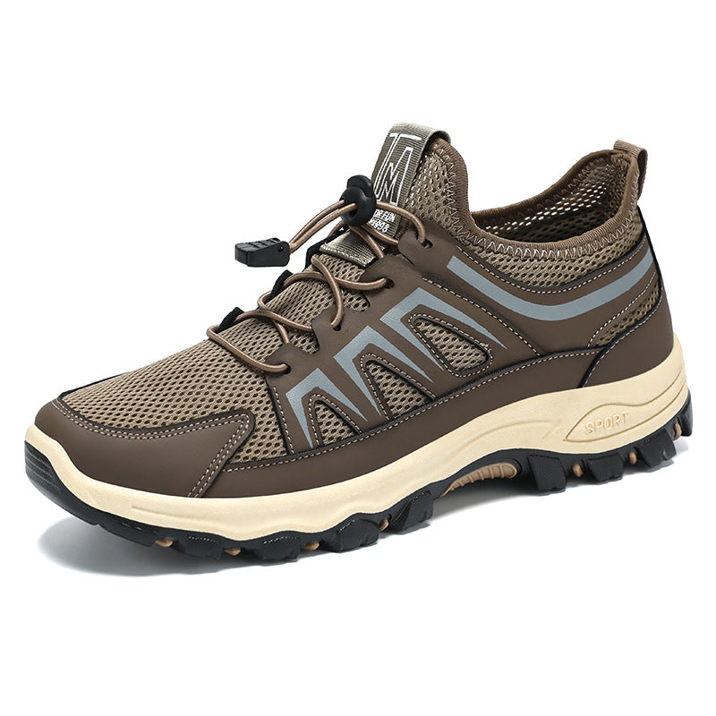 Herren nan atmungsaktiver Trekking-Sneaker mit Schnellzug-Schnürung, sockenähnlichem Meshschaft und griffiger Profilsohle Drune
