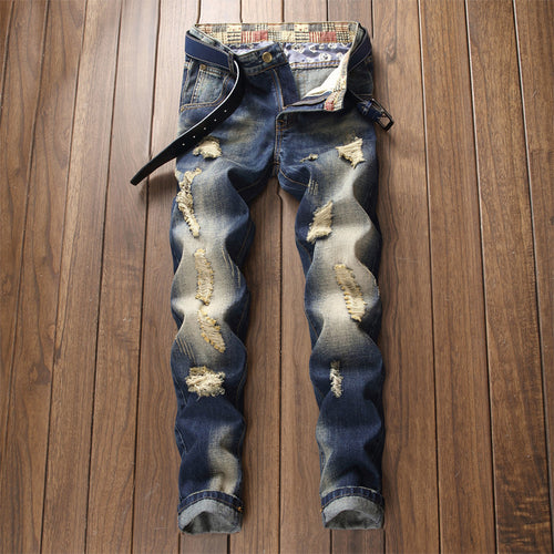 Herren Destroyed Jeans Drune