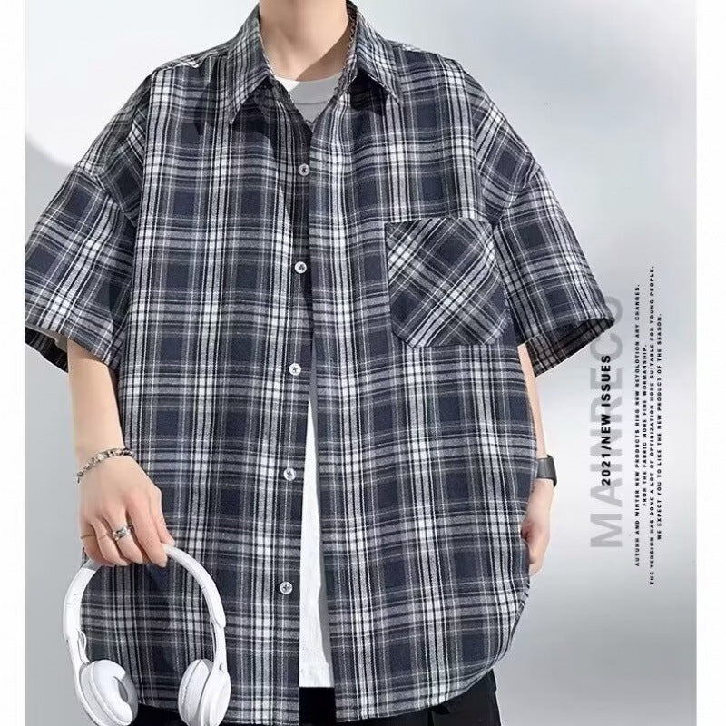 Herren lässige Karobluse mit praktischen Brusttaschen und modernem Schnitt Drune